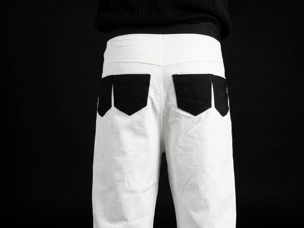 COLOUR BLOCK WIDE CROPPED DENIM JEAN