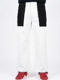 COLOUR BLOCK WIDE CROPPED DENIM JEAN